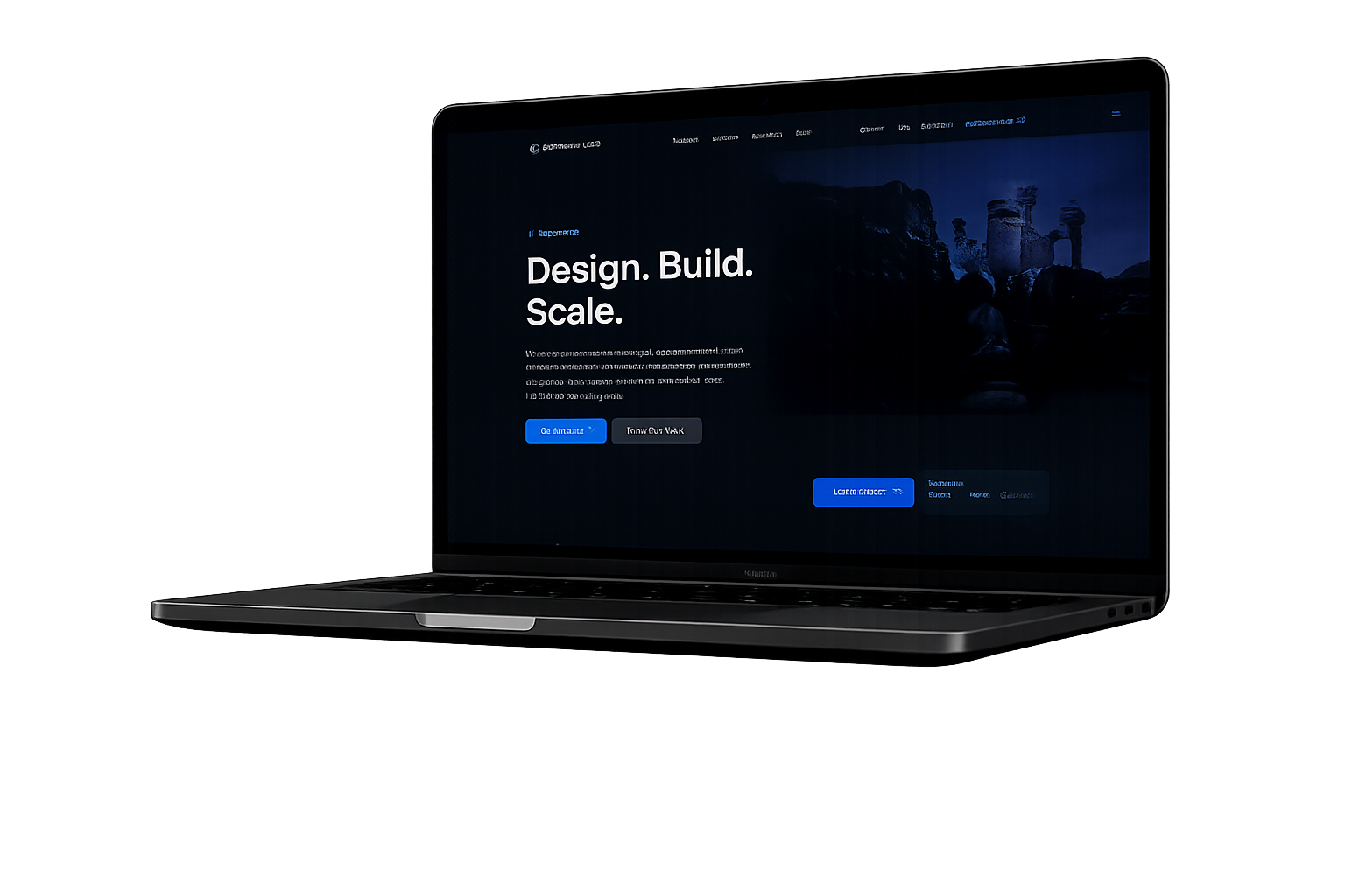WordPress development laptop mockup