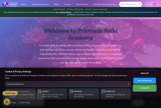 Prismatic Academy website